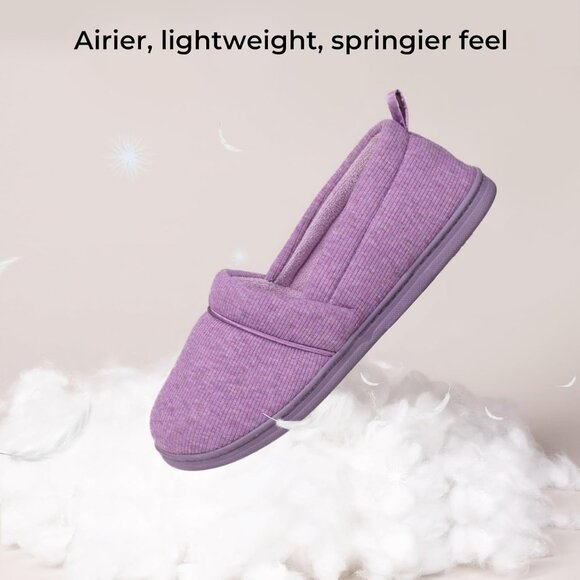 Women's Lightweight Purple Comfy Loafer Memory Foam Non Slip Slippers Boot Shoes - Picture 5 of 7
